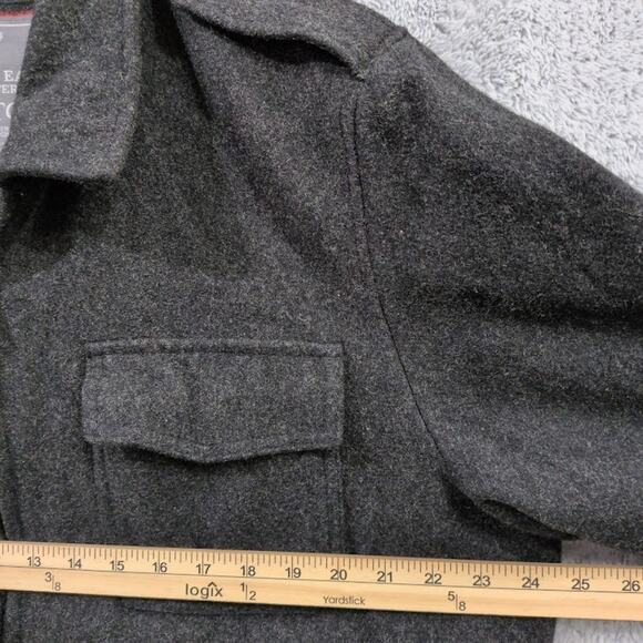 American Eagle Wool Coat Heavyweight Jacket Mens XL Charcoal Gray Cotton Lined - Picture 7 of 9
